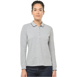 K281 Women’s long-sleeved piqué knit polo shirt