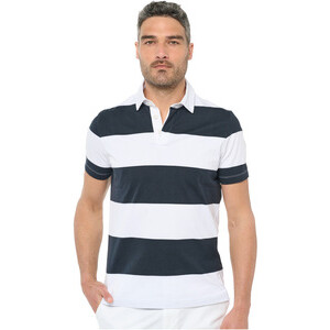 K286 Unisex short-sleeved striped polo shirt