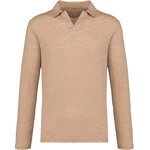 NS202 Men’s long sleeve linen polo shirt Thumbnail Image
